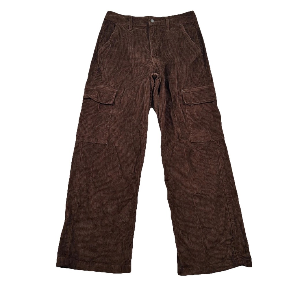 Hollister Corduroy Pants Womens 11R 30 Ultra High Rise Baggy Wide Leg Cargo